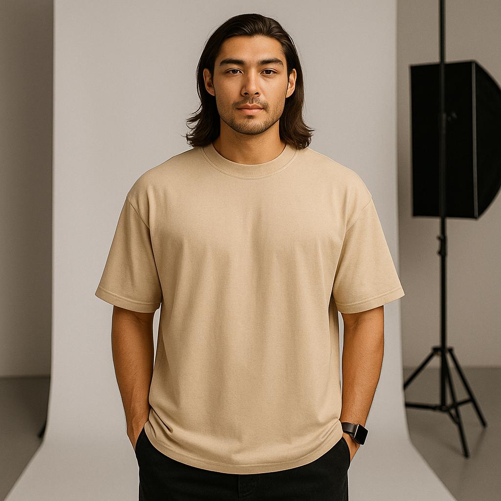 MYSTIC OX OVERSIZED T-SHIRT PALE BROWN